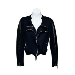 I.N.C. NWT black urban chic double zip moto jacket size S